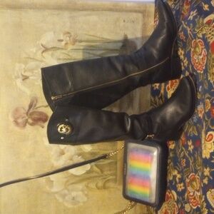 Michael Kors Black Leather Knee High Boots!*